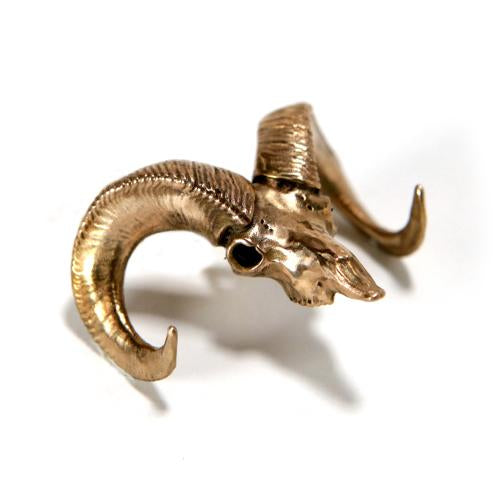 Bronze Bighorn Sheep Animal Skull Pendant by Fire & Bone