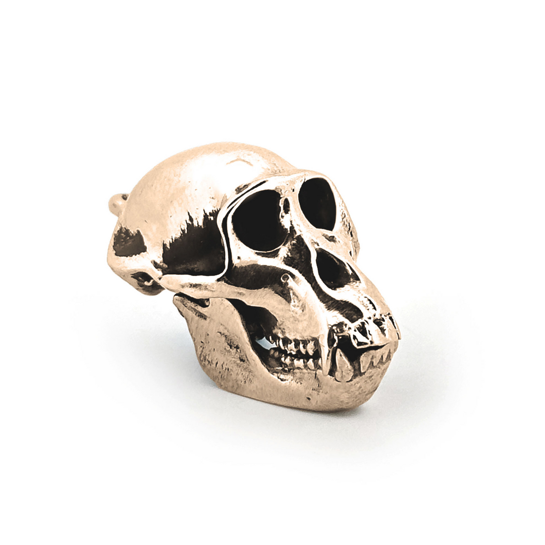 Yellow Bronze Western Gorilla Skull Pendant by Fire & Bone