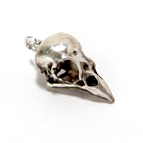 Silver House Sparrow Animal Skull Pendant by Fire & Bone