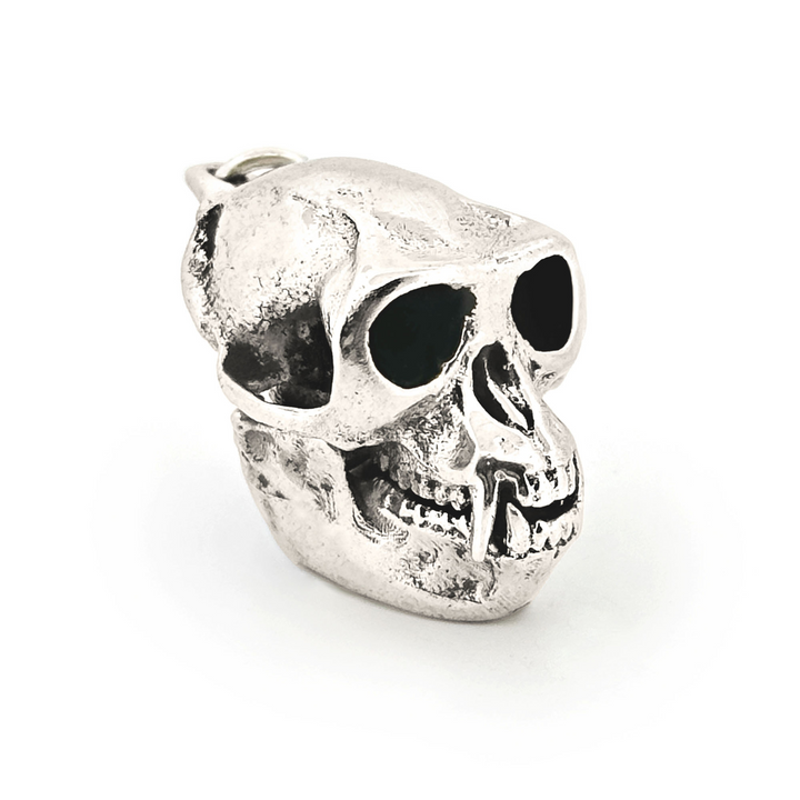 Sterling Silver Snub-Nosed Monkey Skull Pendant by Fire & Bone