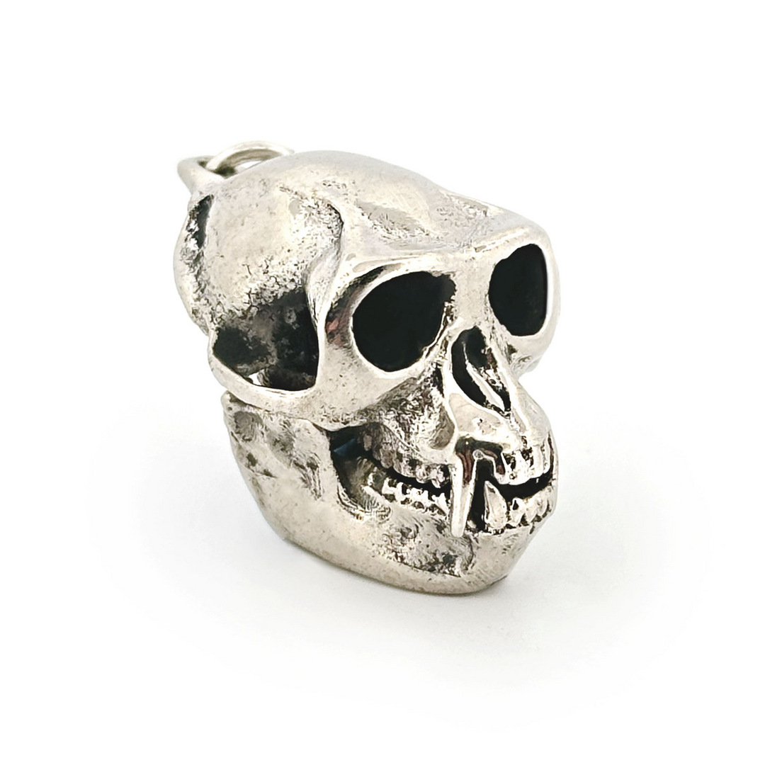 White Bronze Snub-Nosed Monkey Skull Pendant by Fire & Bone