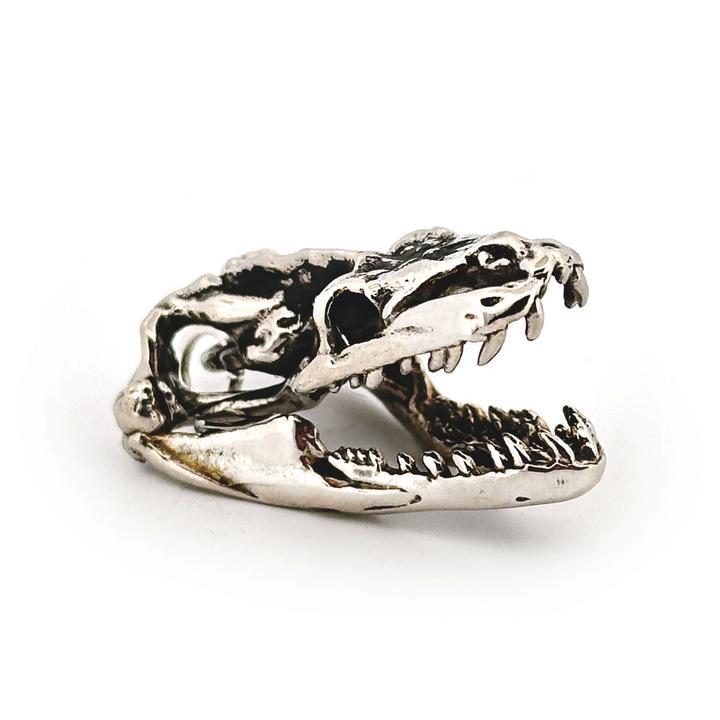 White Bronze Python Skull Pendant by Fire & Bone