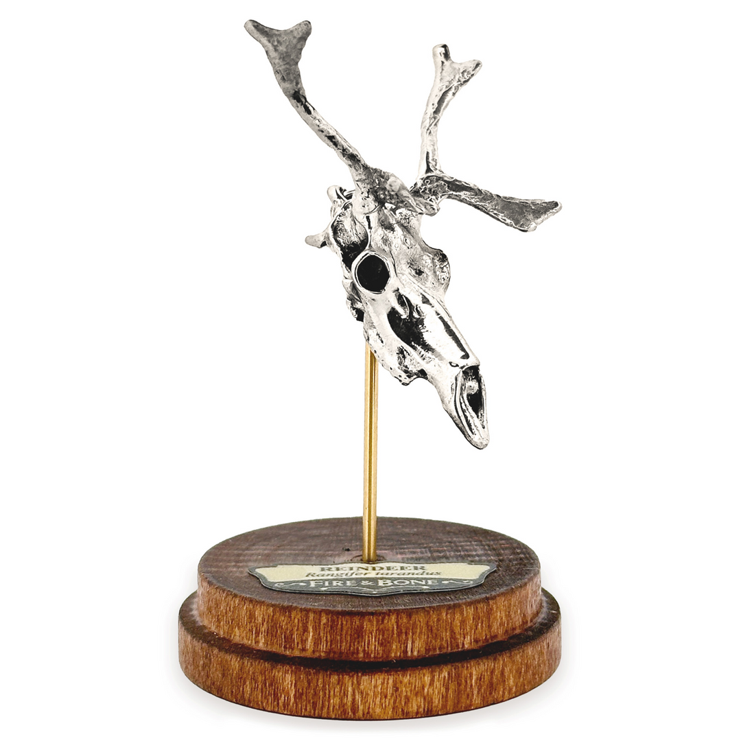 Sterling Silver Reindeer Skull Pendant by Fire & Bone