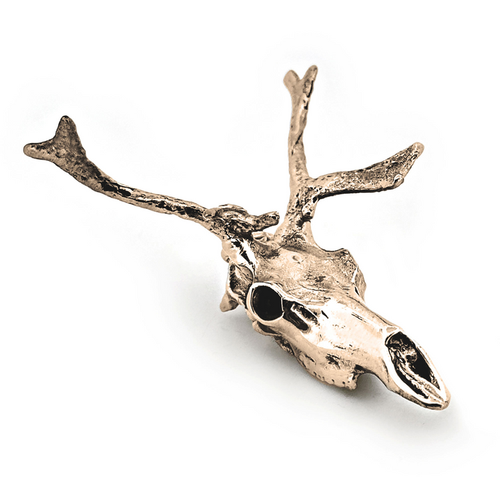Yellow Bronze Reindeer Skull Pendant by Fire & Bone